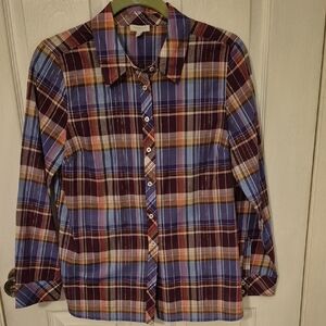 Talbots Multicolor Plaid Women's Blouse